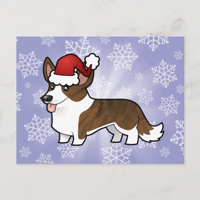 Christmas Cardigan Welsh Corgi Holiday Postcard (Front)