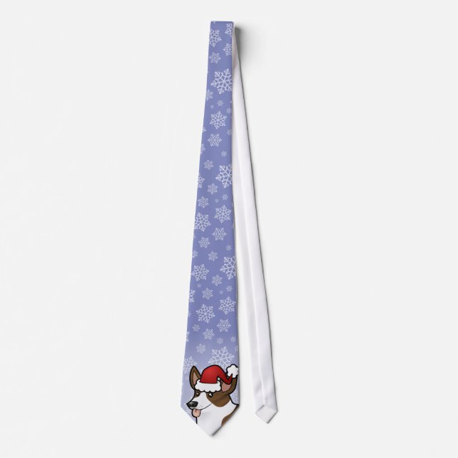 Christmas Cardigan Welsh Corgi Tie (Front)
