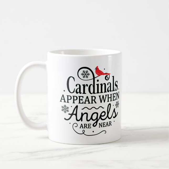 Christmas Cardinal 12 Personalised Coffee Mug (Left)