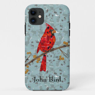 Christmas Cardinal bird collage iPhone 11 Case