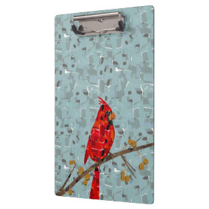 Christmas Cardinal bird collage Clipboard