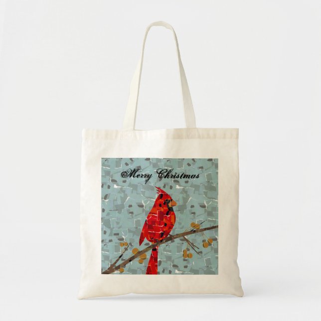 Christmas Cardinal bird collage Tote Bag (Front)