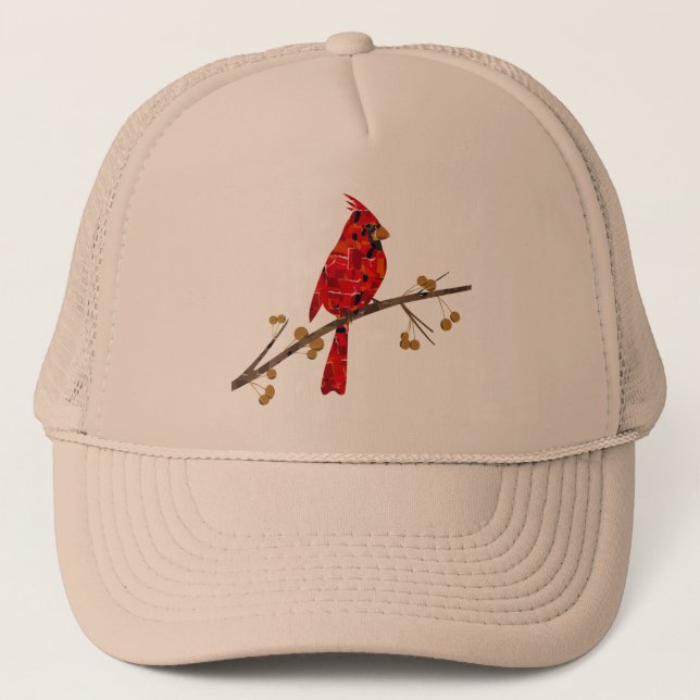 Christmas Cardinal bird collage Trucker Hat (Front)