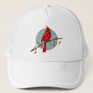 Christmas Cardinal bird collage Trucker Hat