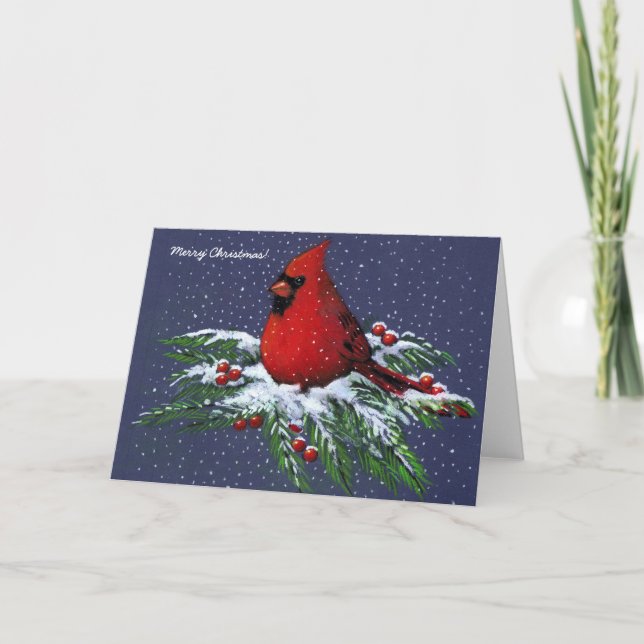 CHRISTMAS: CARDINAL: BIRD: SNOW: CARD (Front)