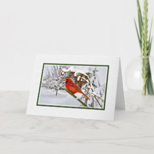 Christmas,  Cardinal Bird, Snow, Card