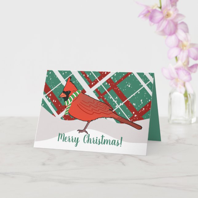 Christmas Cardinal Card (Orchid)