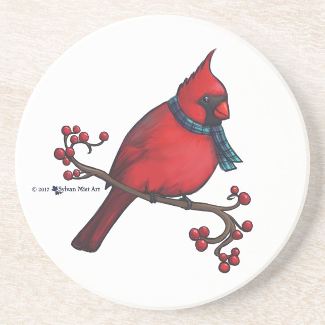Christmas Cardinal Coaster (Front)