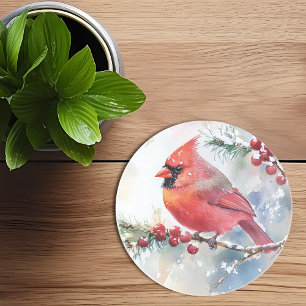 Christmas Cardinal Coaster