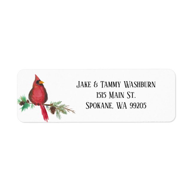 Christmas Cardinal custom Address Labels (Front)