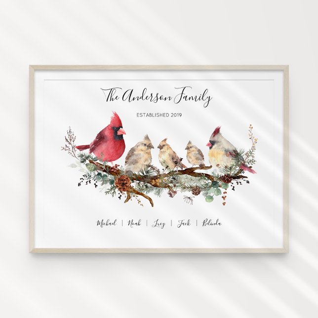 Christmas Cardinal Family of Five Poster (Creator Uploaded)