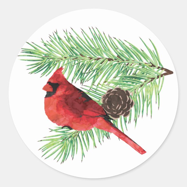 Christmas Cardinal/ Holiday Sticker (Front)