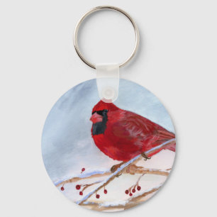 Christmas Cardinal Key Ring