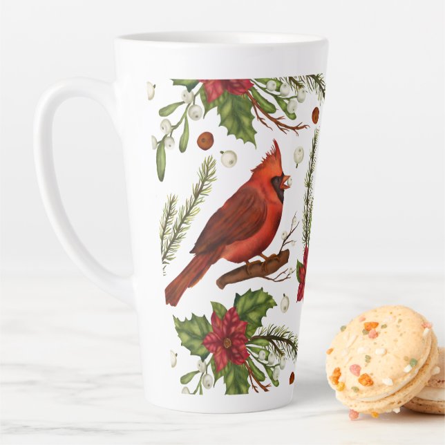 Christmas Cardinal Latte Mug (In Situ)
