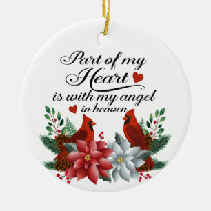 Christmas Cardinal Loss of Husband Spouse Memorial Ceramic Tree Decoration