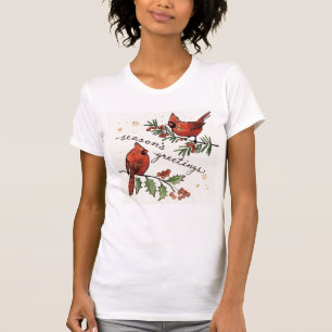 Christmas Cardinal Lovebirds T-Shirt