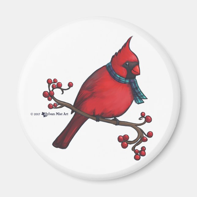 Christmas Cardinal Magnet (Front)