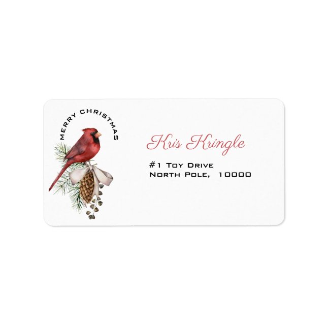 Christmas Cardinal, Merry Chrismas  Label (Front)