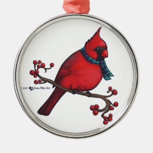 Christmas Cardinal Metal Tree Decoration