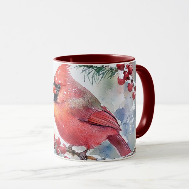 Christmas Cardinal Mug (Front Right)