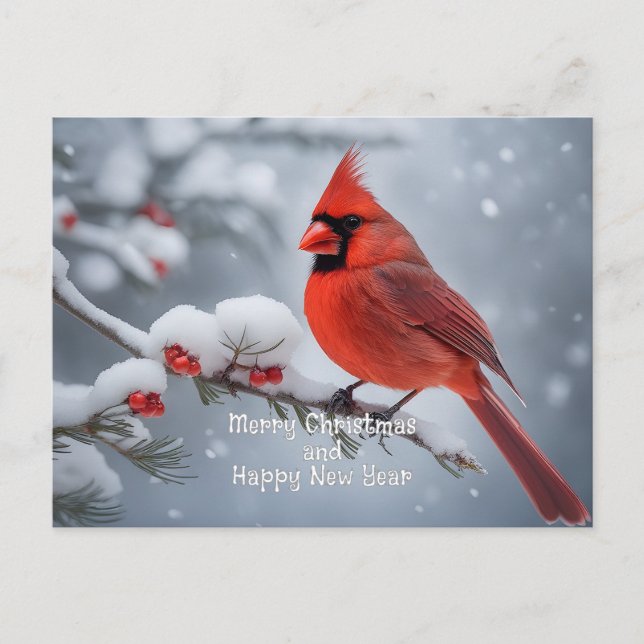 Christmas Cardinal Postcard (Front)