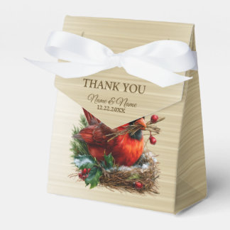 Christmas Cardinal Red Birds Flower Holidays Party Favour Box