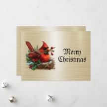 Christmas Cardinal Red Birds Flower Holidays Party