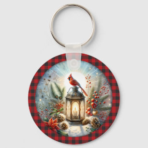 Christmas Cardinal Remember Loved one Lantern Key Ring