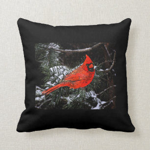 Christmas Cardinal Reversible (Black) Cushion