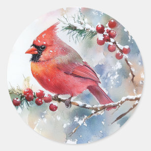 Christmas Cardinal Sticker