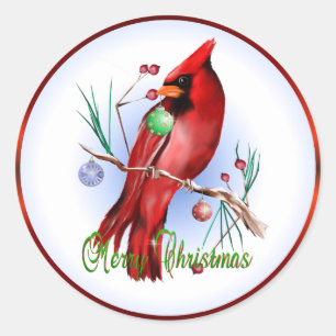 Christmas Cardinal Sticker