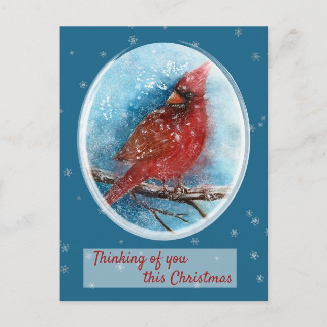 Christmas Cardinal Thinking of you Holiday (Front)