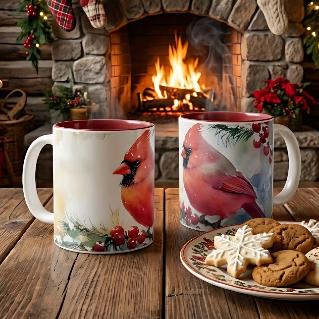 Christmas Cardinal  Two-Tone Coffee Mug (Creator Uploaded)