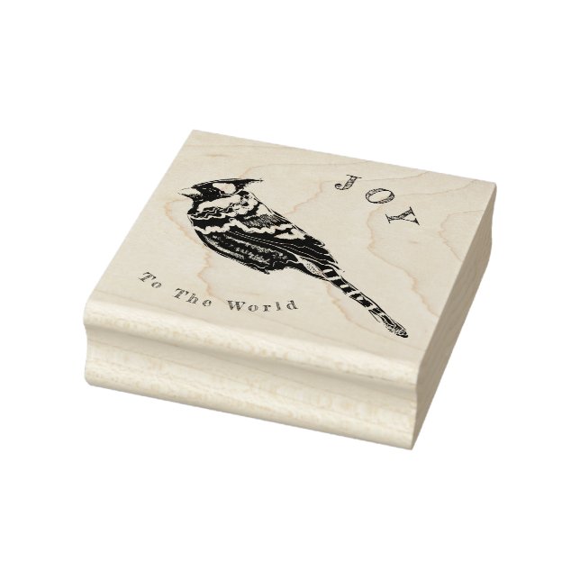 Christmas Cardinal~ Words or No Words~ Personalise Rubber Stamp (Stamp)