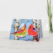 Christmas Cardinals Holiday Card