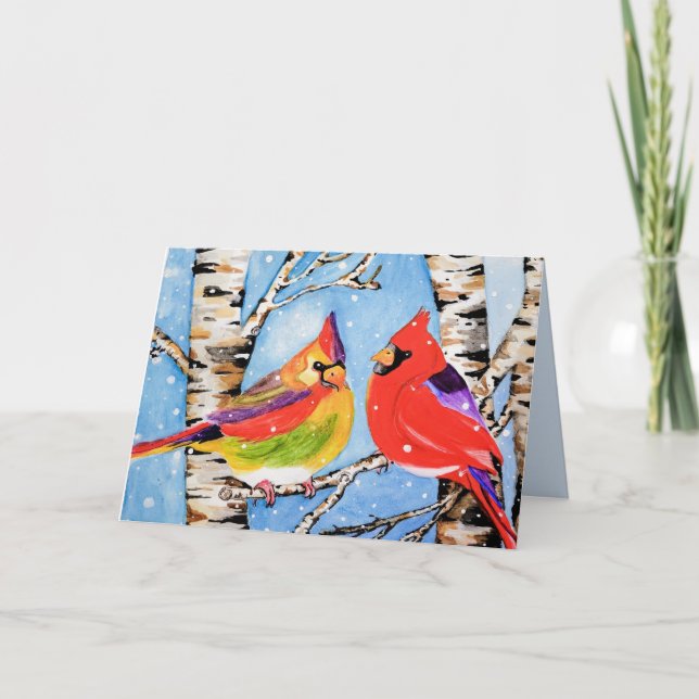 Christmas Cardinals Holiday Card (Front)