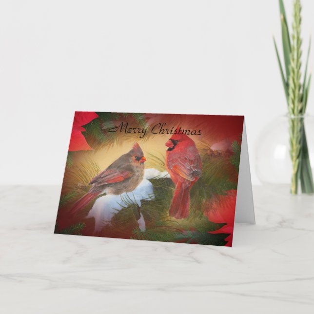 Christmas cardinals holiday card (Front)
