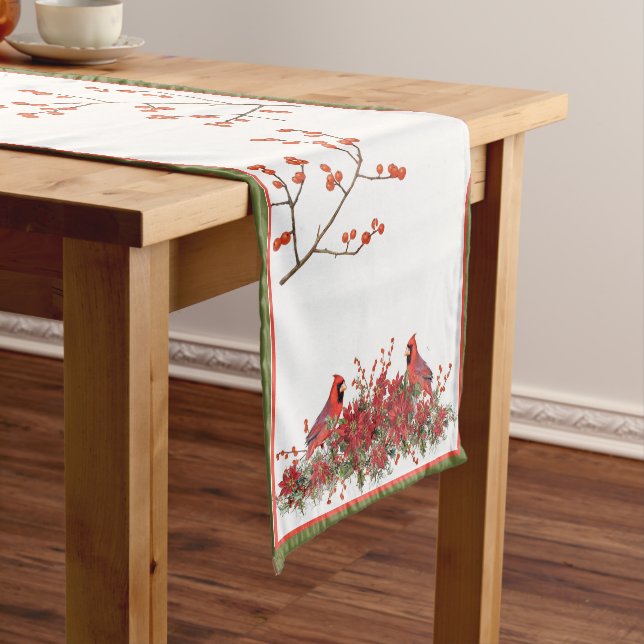 Christmas cardinals Short Table Runner (In Situ)