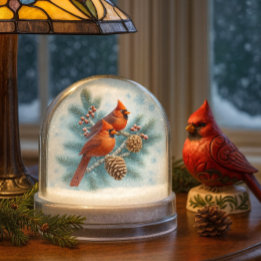 Christmas Cardinals Winter Snowglobe