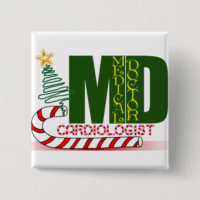 CHRISTMAS CARDIOLOGIST 15 CM SQUARE BADGE (Front)