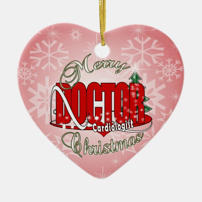 CHRISTMAS CARDIOLOGIST DOCTOR CERAMIC TREE DECORATION (Front)
