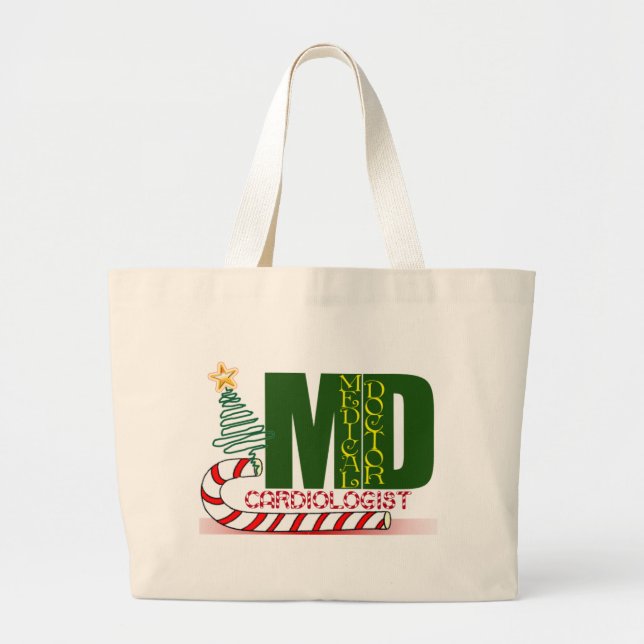CHRISTMAS CARDIOLOGIST LARGE TOTE BAG (Front)