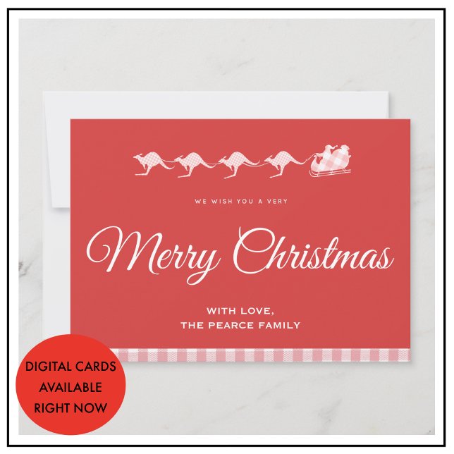 Christmas cards australia Santa sleigh Kangaroo (Kangaroo-Christmas-Cards-santa-sleigh-2)
