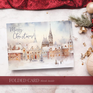 Christmas Cards, Merry Christmas Winter Landscape Holiday Card