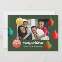 Christmas Cards Personalised Photo Ornaments Style