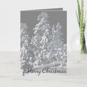 Christmas Cards - Silver Snowy Trees