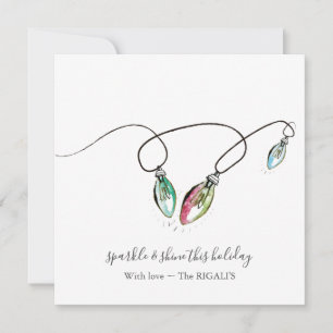 Christmas Cards with Modern String of Lights