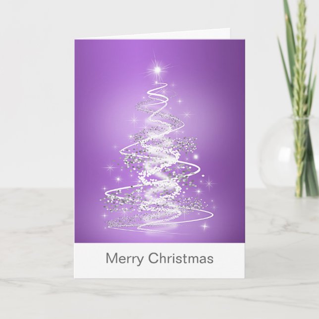 Christmas Cards with Tree in Purple (Front)