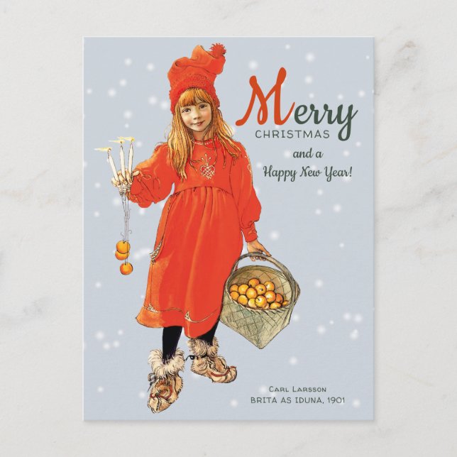 Christmas Carl Larsson Brita as Iduna CC0124  Postcard (Front)