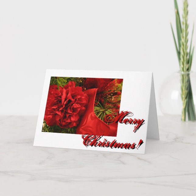 Christmas Carnations Holiday Card (Front)